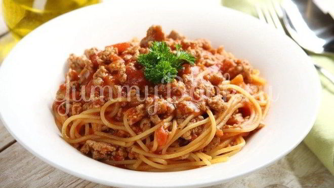 Рецепт спагетти болоньезе