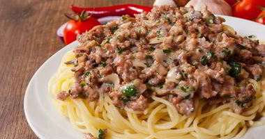 Рецепт Спагетти с фаршем и грибами