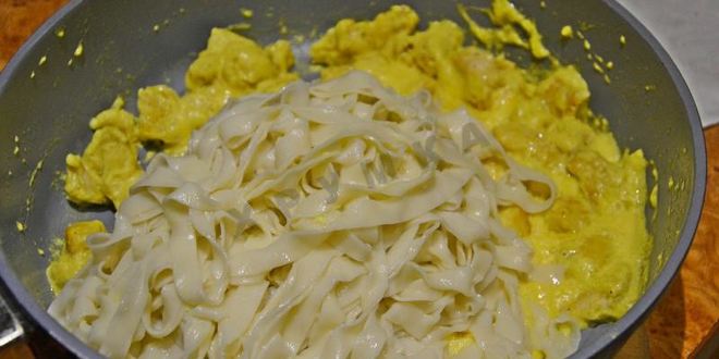 Рецепт спагетти с курицей в сливочном соусе