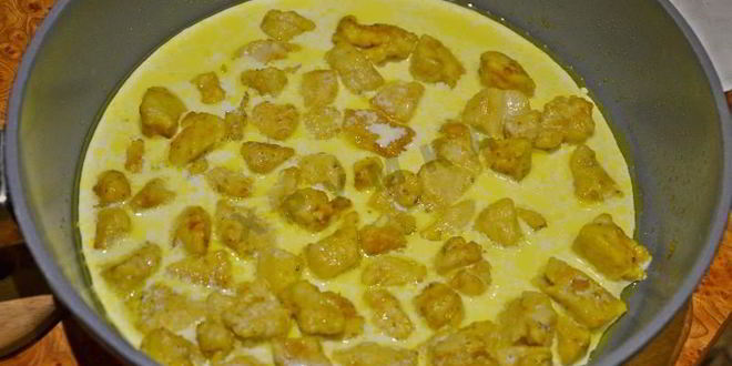 Рецепт спагетти с курицей в сливочном соусе