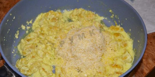 Рецепт спагетти с курицей в сливочном соусе