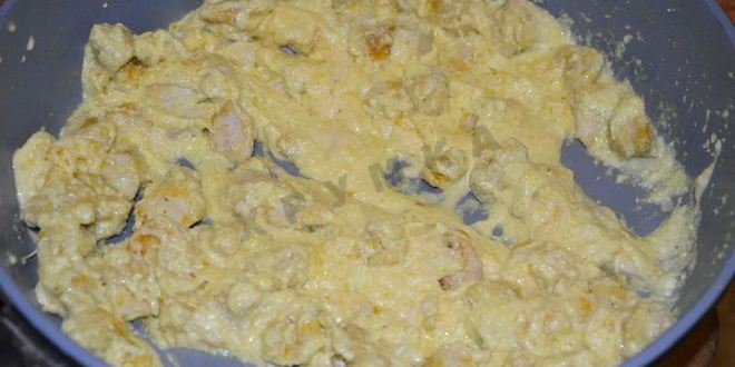 Рецепт спагетти с курицей в сливочном соусе