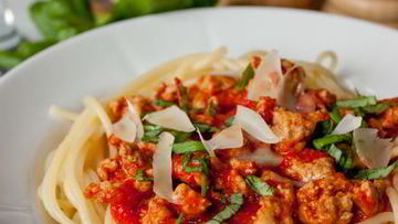 Рецепт Спагетти с перечно-мясным соусом