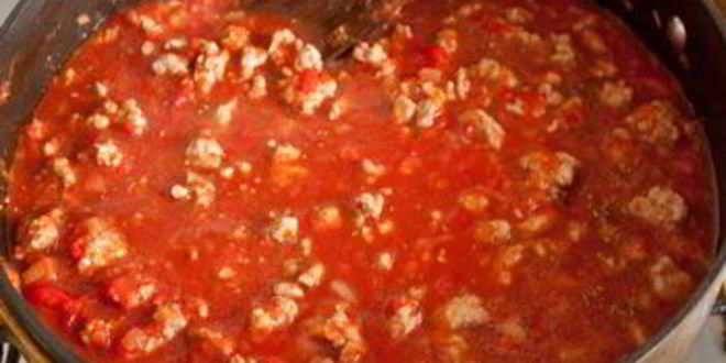 Рецепт спагетти с перечно-мясным соусом