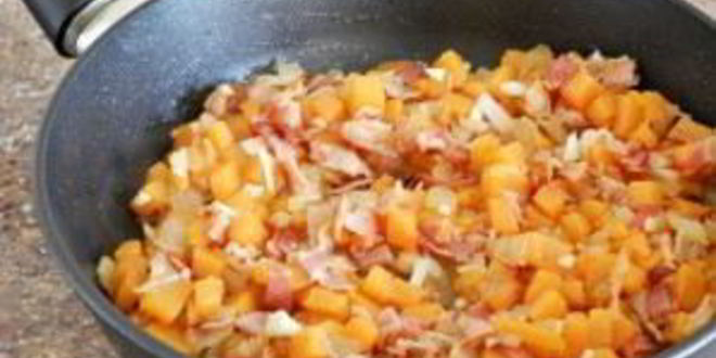 Рецепт спагетти в тыквенном соусе с беконом