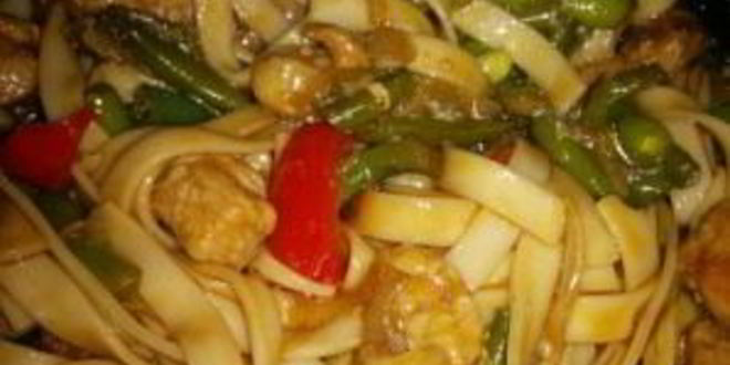 Рецепт жареной лапши со свининой