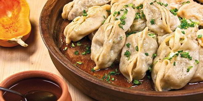 Рецепт Мантов с тыквой и куриным фаршем