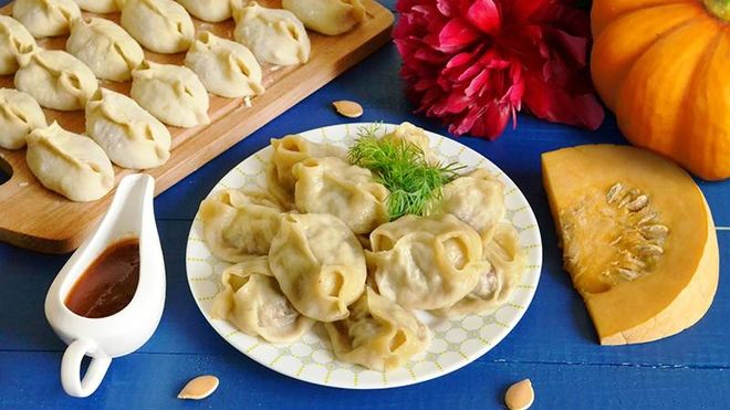 Рецепт мантов с тыквой и мясом