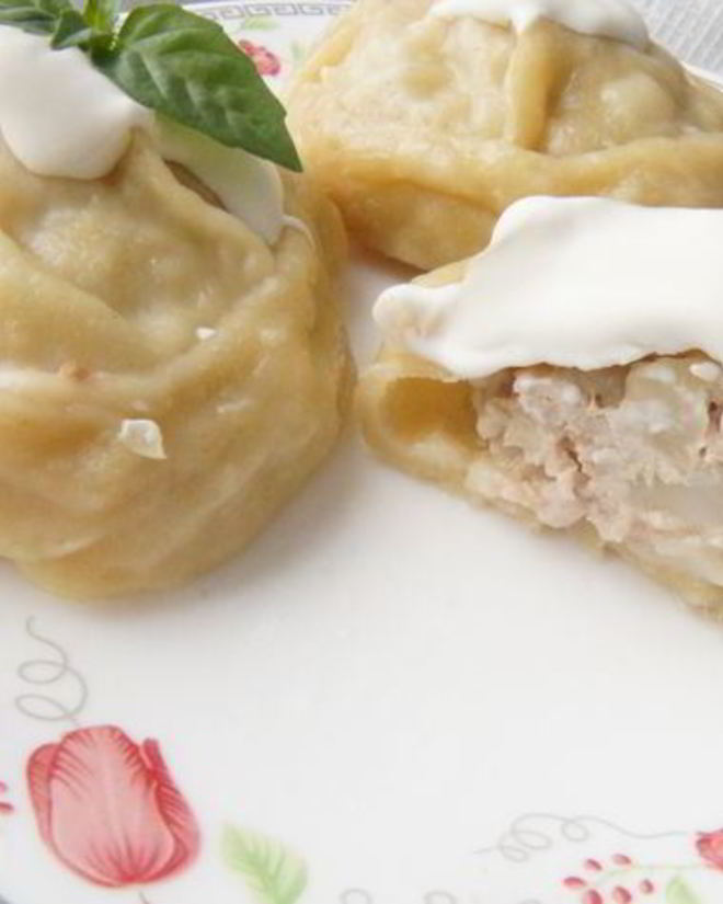 Рецепт мантов со свининой и картофелем