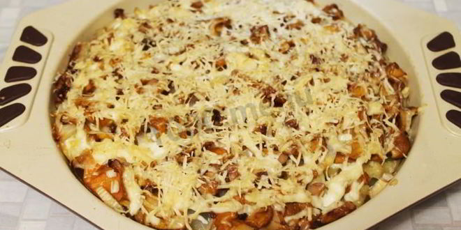 Рецепт картошки по-французски с грибами лисичками в духовке