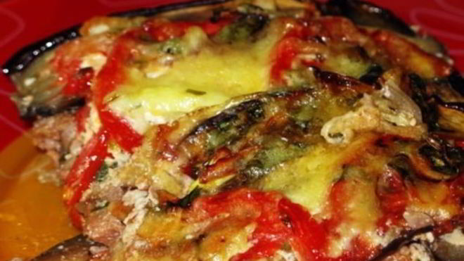 Рецепт мяса по-французски с баклажанами