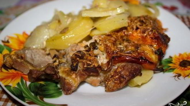 Рецепт мяса по-французски с грибами