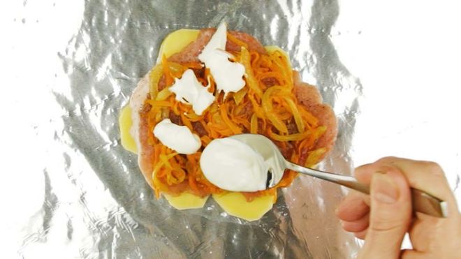 Рецепт мяса по-французски в фольге