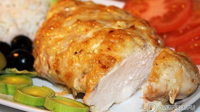 Рецепт филе курицы, запеченное в сырной корочке