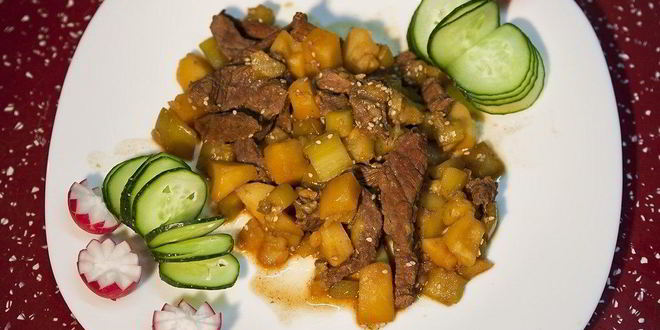 Рецепт Говядины с болгарским перцем по-японски