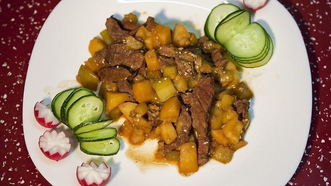 Рецепт говядины с болгарским перцем по-японски