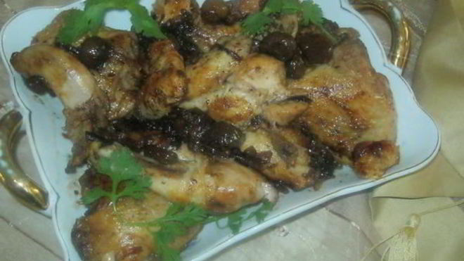 Рецепт курицы с каштанами