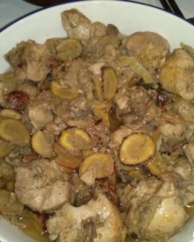 Рецепт курицы с каштанами