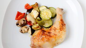 Рецепт Курицы, запеченной с овощами в духовке