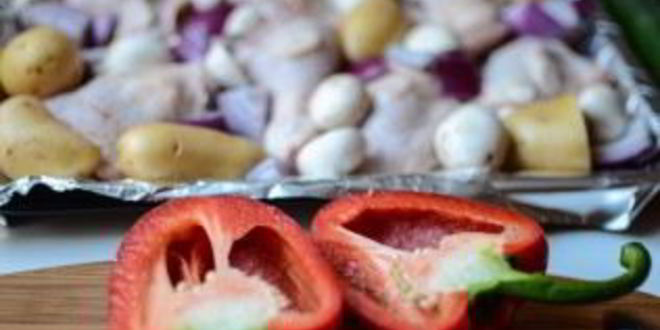 Рецепт курицы, запеченной с овощами в духовке