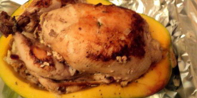 Рецепт курицы, запеченной в тыкве
