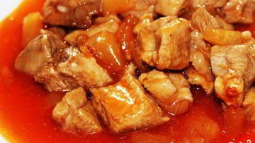 Рецепт Мяса с ананасами в кисло-сладком соусе