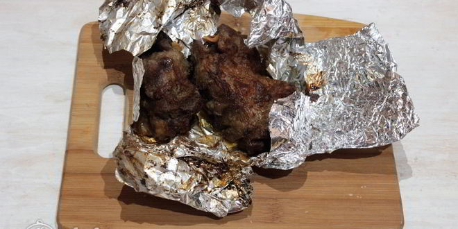 Рецепт свинины с горчицей в фольге