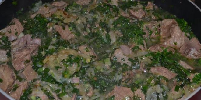 Рецепт сябзи гоурма — мяса тушеного с зеленью