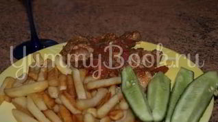 Рецепт Телятины жареной с помидорами в соевом соусе