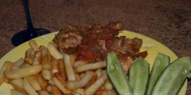 Рецепт телятины жареной с помидорами в соевом соусе