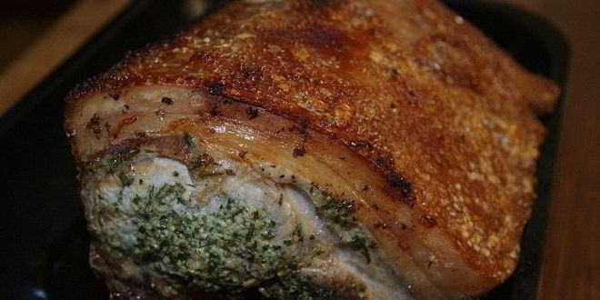 Рецепт Запеченной свинины с чесноком и травами