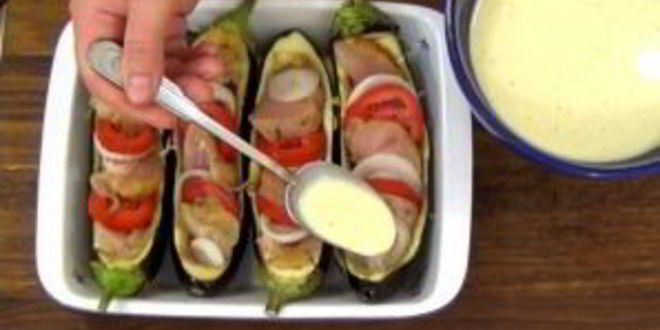 Рецепт баклажанов, фаршированных курицей и овощами