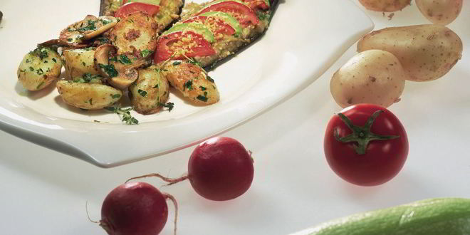 Рецепт Фаршированных баклажанов с жареной картошкой