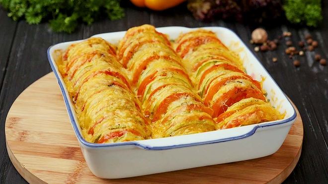 Рецепт кабачков, запеченных с помидорами