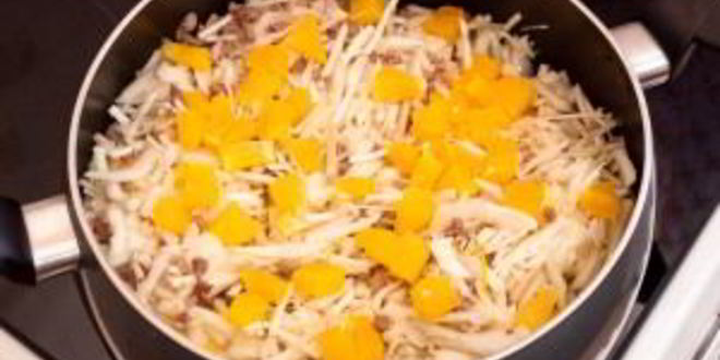 Рецепт капусты, тушенной с фаршем и апельсинами