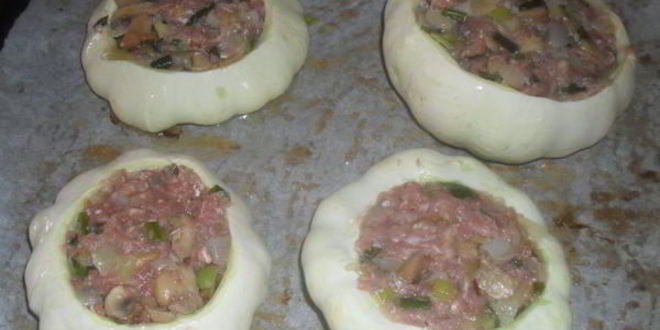 Рецепт патиссонов, фаршированных мясом и грибами