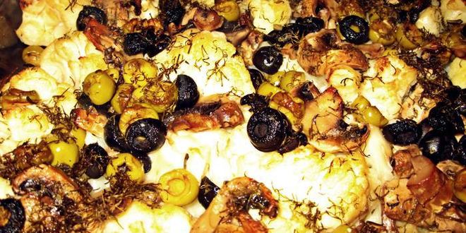 Рецепт цветной капусты с грибами