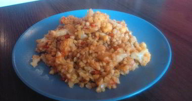 Рецепт Цветной капусты с необжаренной гречкой с индийским ароматом