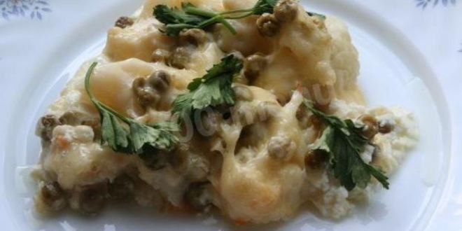 Рецепт Цветной капусты запеченной в духовке с твердым сыром и яйцом