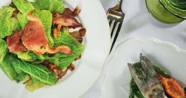 Рецепт Тушеной савойской капусты, каштаны и панчетта