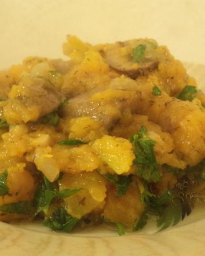 Рецепт тушеной тыквы с грибами