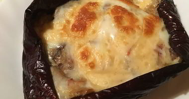 Рецепт Запеченного целиком баклажан с овощами