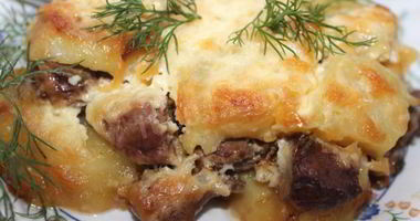 Рецепт Говяжьей печени в духовке со сметаной