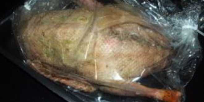 Рецепт гуся с гречкой, грибами и печенью в рукаве