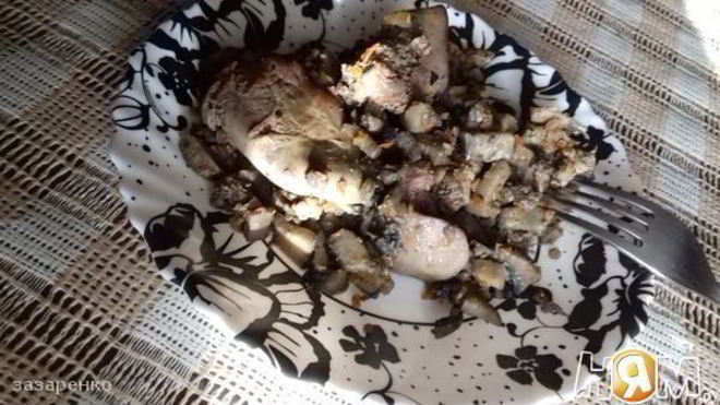 Рецепт куриной печени с грибами