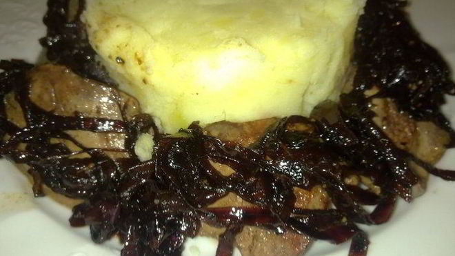 Рецепт куриной печени с луком бальзамико