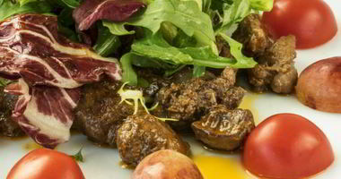 Рецепт Куриной печени с помидорами и кунжутом