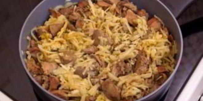 Рецепт куриной печени, жаренной с яблоками