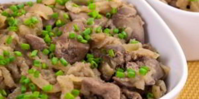 Рецепт куриной печени, жаренной с яблоками
