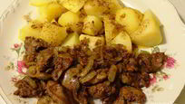 Рецепт Печени куриной, тушенной с луком